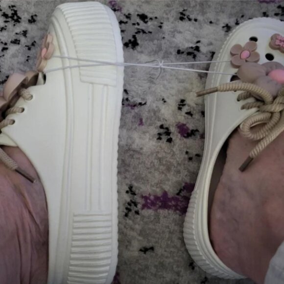 Cream and White Clogs - Picture 2 of 7
